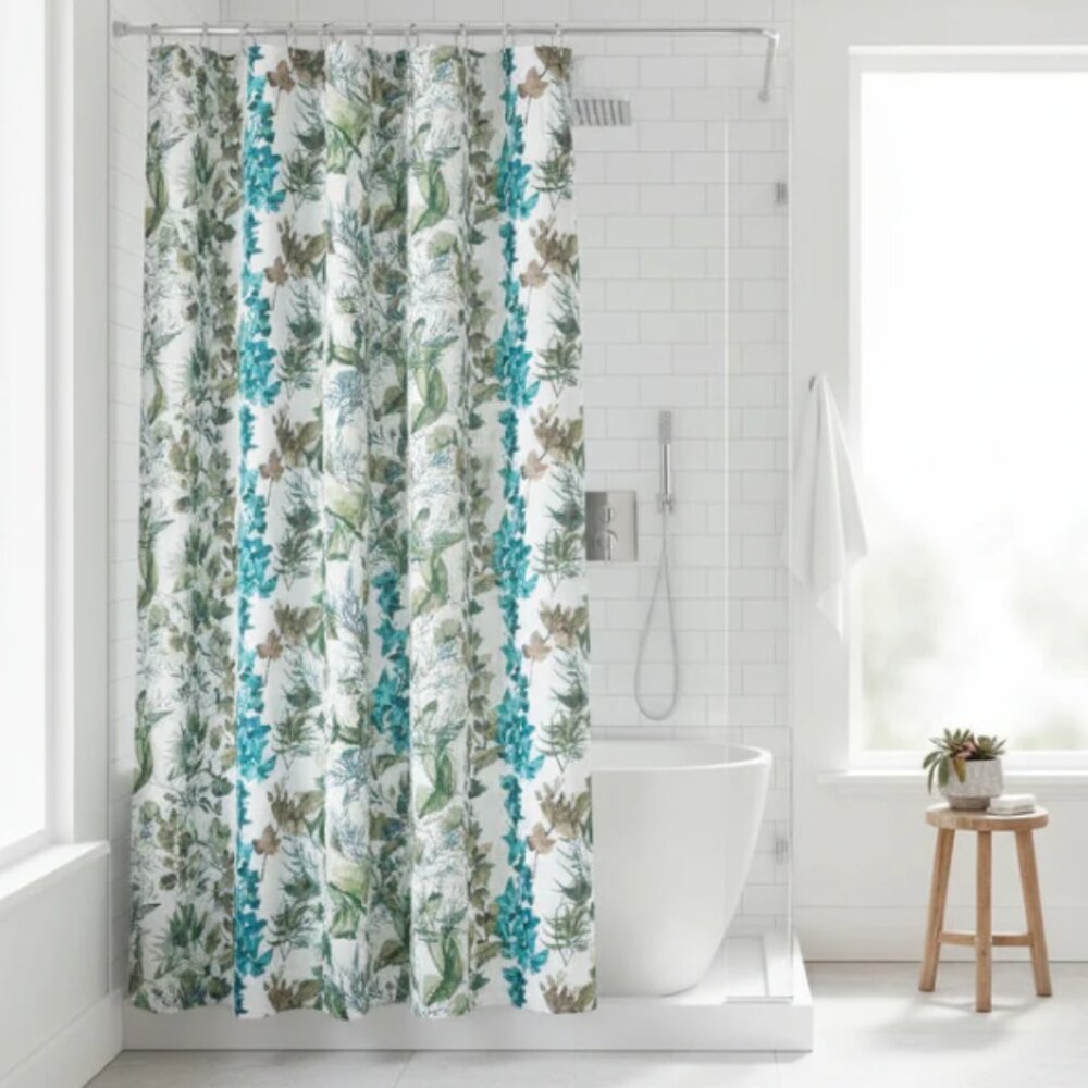 Hudson Bay Wild Flower Floral Cotton Shower Curtain 72x72 – Florence Square